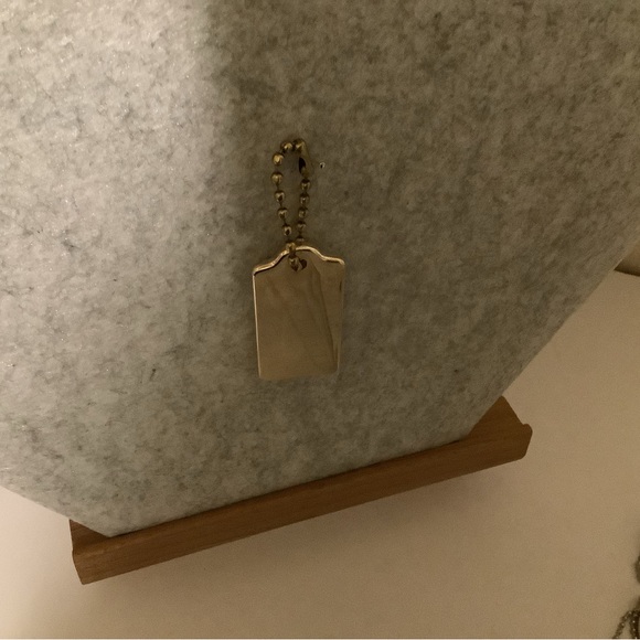 Coach Gold Metal Rectangular Tag Keychain - Picture 3 of 4